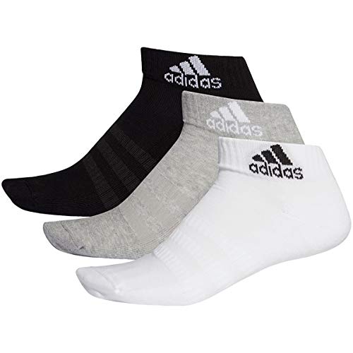 adidas CUSH ANK 3PP Socks, Unisex adulto, Medium Grey Heather/White/Black, M