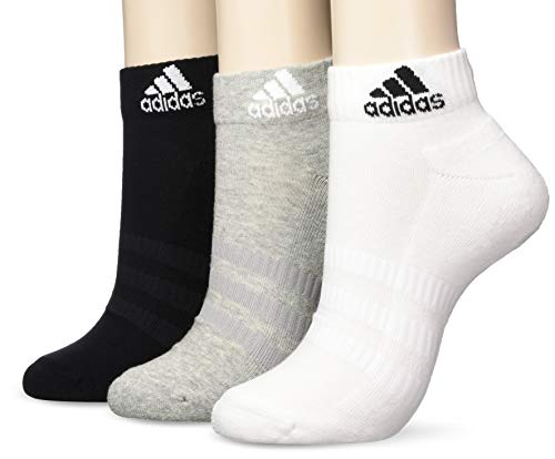 adidas CUSH ANK 3PP Socks, Unisex adulto, Medium Grey Heather/White/Black, M