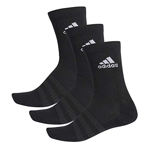 adidas CUSH CRW 3PP Socks, Unisex adulto, Black/Black/White, M