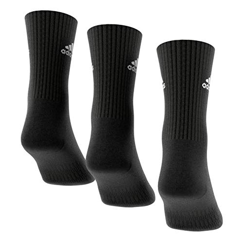 adidas CUSH CRW 3PP Socks, Unisex adulto, Black/Black/White, M