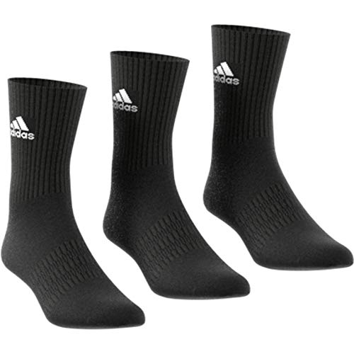 adidas CUSH CRW 3PP Socks, Unisex adulto, Black/Black/White, M