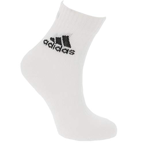 adidas CUSH CRW 3PP Socks, Unisex adulto, White/White/Black, L