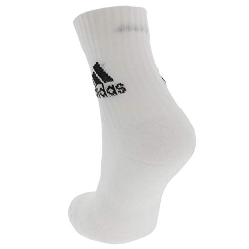 adidas CUSH CRW 3PP Socks, Unisex adulto, White/White/Black, L