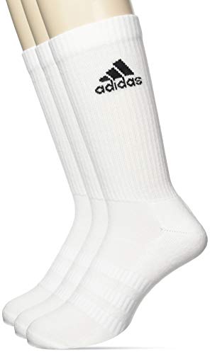 adidas CUSH CRW 3PP Socks, Unisex adulto, White/White/Black, L