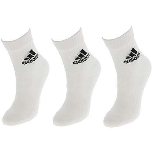 adidas CUSH CRW 3PP Socks, Unisex adulto, White/White/Black, S