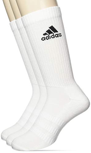 adidas CUSH CRW 3PP Socks, Unisex adulto, White/White/Black, S