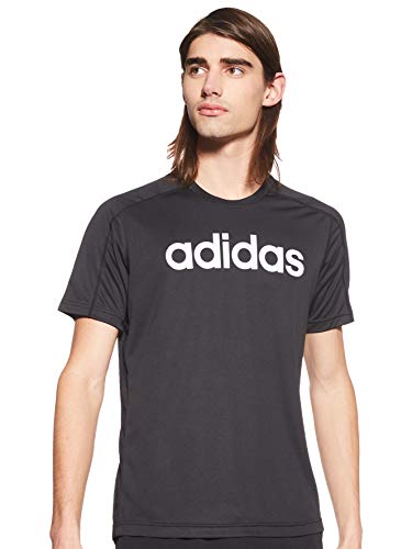 adidas D2m Cool Logo T Camiseta de Manga Corta, Hombre, Black, L