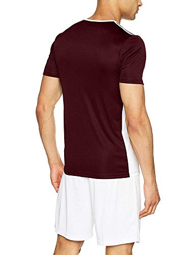 adidas Entrada 18 JSY T-Shirt, Hombre, Maroon/White, S