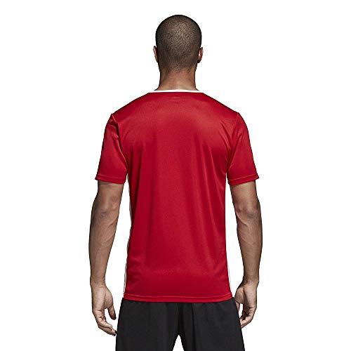 adidas Entrada 20 Camiseta de Fútbol para Hombre de Cuello Redondo en Contraste, Rojo (Power Red/White), L