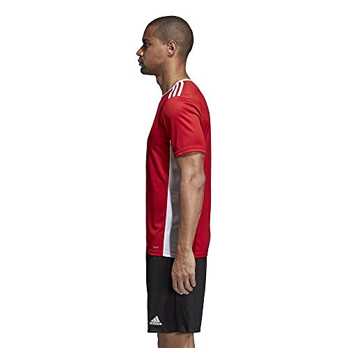 adidas Entrada 20 Camiseta de Fútbol para Hombre de Cuello Redondo en Contraste, Rojo (Power Red/White), L