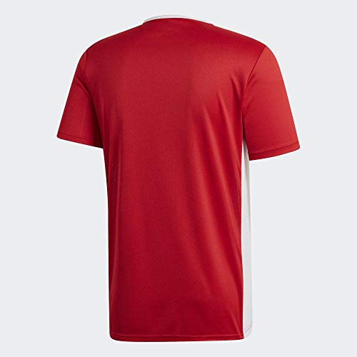 adidas Entrada 20 Camiseta de Fútbol para Hombre de Cuello Redondo en Contraste, Rojo (Power Red/White), L