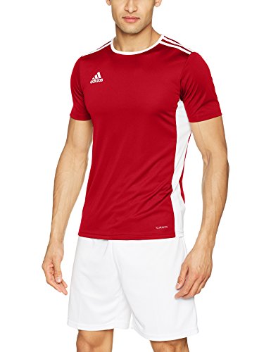 adidas Entrada 20 Camiseta de Fútbol para Hombre de Cuello Redondo en Contraste, Rojo (Power Red/White), L