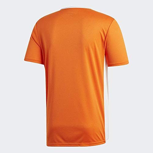 adidas Entrada 58 Camiseta de Fútbol para Hombre de Cuello Redondo en Contraste, Naranja (Orange/White), M