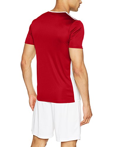 adidas Entrada 86 Camiseta de Fútbol para Hombre de Cuello Redondo en Contraste, Rojo (Power Red/White), S