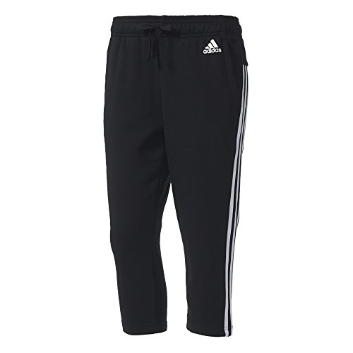 adidas ESS 3S Pantalón 3/4, Negro (Negro/Blanco), XS para Mujer