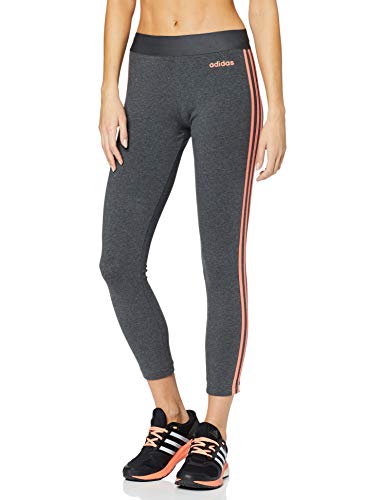 adidas Essentials 3 Bandas Tight Mallas, Mujer, Gris (Dark Grey Heather/Semi Coral), M