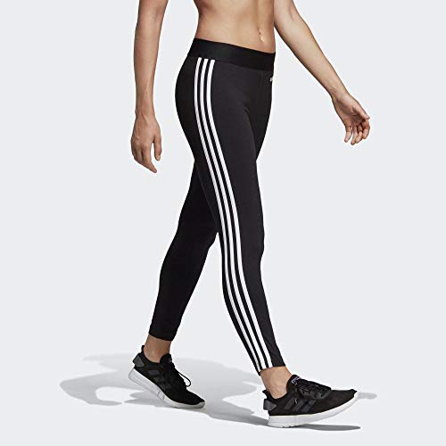 adidas Essentials 3 Bandas Tight Mallas, Mujer, Negro (Black/White), L