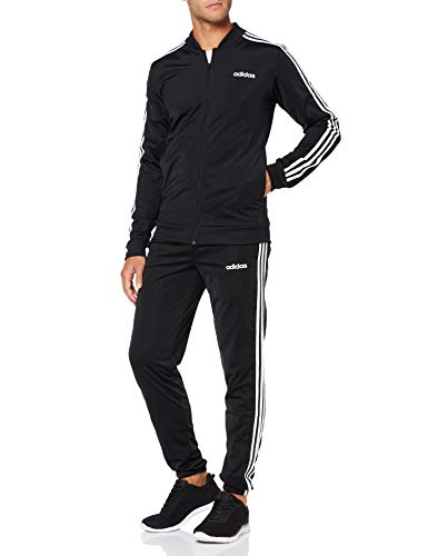 adidas Essentials 3-Stripes Track Suit Chándal, Hombre, Negro (Black/Black/White), M