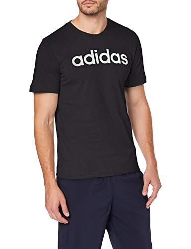 adidas Essentials Linear Logo tee Camiseta, Hombre, Negro (Black/White), L
