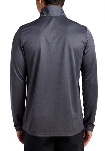 Adidas Essentials Tech Quarter Zip - Camiseta de manga larga para hombre, Hombre, Adidas Techfit - Camiseta de entrenamiento para hombre, F17AXM105, Negro/Color Heather, medium