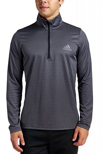 Adidas Essentials Tech Quarter Zip - Camiseta de manga larga para hombre, Hombre, Adidas Techfit - Camiseta de entrenamiento para hombre, F17AXM105, Negro/Color Heather, medium