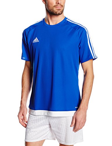 adidas Estro 15 JSY - Camiseta para hombre, color azul marino/blanco, talla S