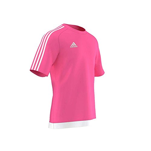 adidas Estro 15 JSY - Camiseta para hombre, color rosa solar/blanco, talla L