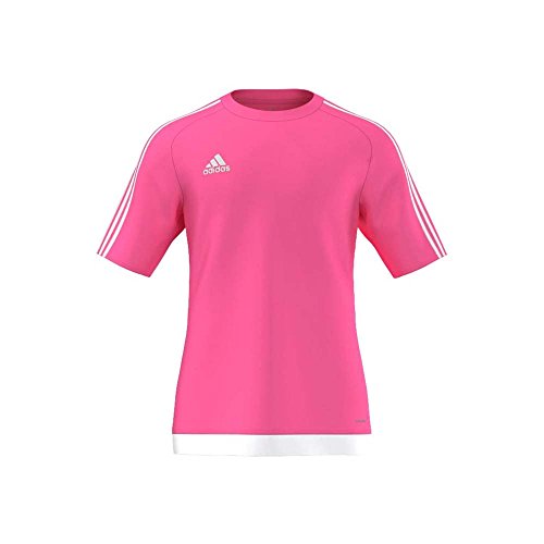 adidas Estro 15 JSY - Camiseta para hombre, color rosa solar/blanco, talla L