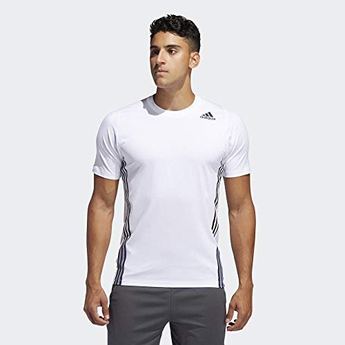 adidas Freelift 3-Stripes tee Camiseta de Manga Corta, Hombre, Blanco (White), S