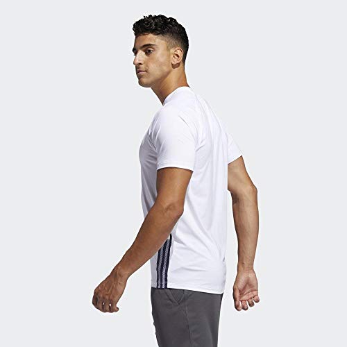 adidas Freelift 3-Stripes tee Camiseta de Manga Corta, Hombre, Blanco (White), S