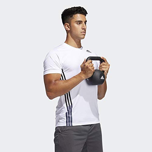 adidas Freelift 3-Stripes tee Camiseta de Manga Corta, Hombre, Blanco (White), S