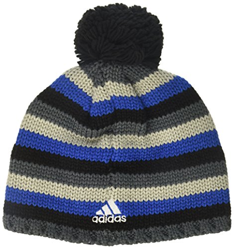 adidas Gorro con pompón para Hombre, Hombre, KY55Z MTC, Negro, Azul y Gris, Talla única