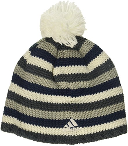 adidas Gorro con pompón para Hombre, Hombre, KY55Z MTC, White/Navy/Grey, Talla única