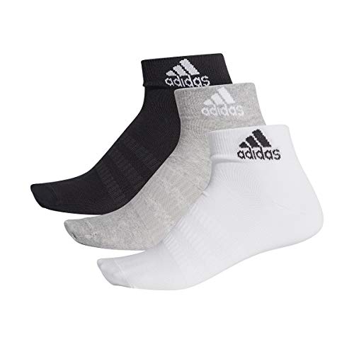 adidas LIGHT ANK 3PP Socks, Unisex adulto, Medium Grey Heather/White/Black, M