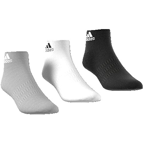 adidas LIGHT ANK 3PP Socks, Unisex adulto, Medium Grey Heather/White/Black, M