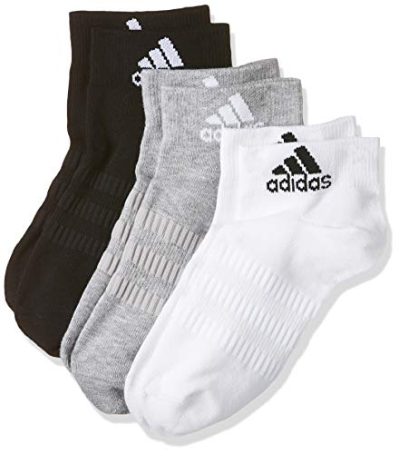 adidas LIGHT ANK 3PP Socks, Unisex adulto, Medium Grey Heather/White/Black, M