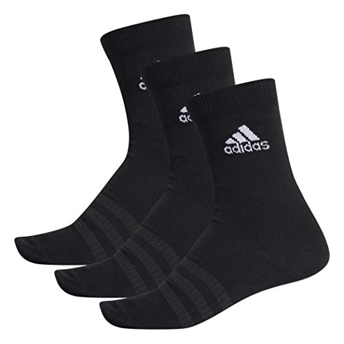 adidas Light Crew 3PP Calcetines, Unisex Adulto, Black/Black/Black, S