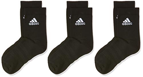 adidas Light Crew 3PP Calcetines, Unisex Adulto, Black/Black/Black, S