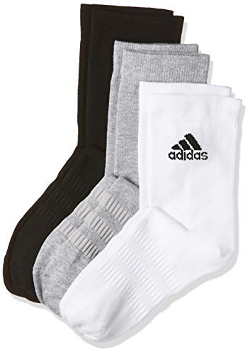 adidas Light Crew 3PP Calcetines, Unisex Adulto, Medium Grey Heather/White/Black, M