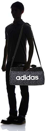 adidas Linear Duffel Bag Womens Graphic S Bags, Hombre, Negro/Blanco, NS