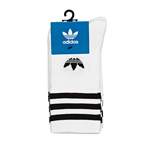 adidas Mid Cut CRW Sck Calcetines, Unisex Adulto, White/Black, 3942