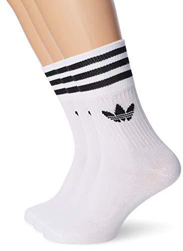 adidas Mid Cut CRW Sck Calcetines, Unisex Adulto, White/Black, 3942