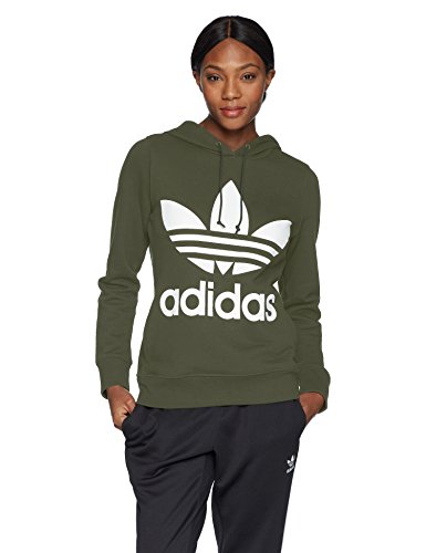 adidas Originals Trefoil Hoodie Sudadera con Capucha, Base Verde, XX-Small para Mujer