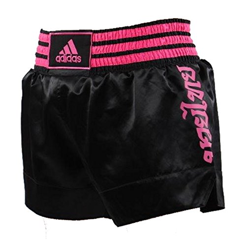 Adidas Pantalones cortos de boxeo tailandés - blanco y negro Large