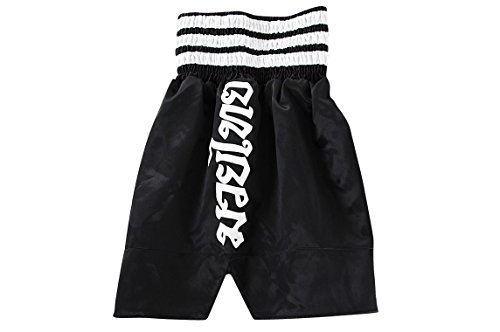 Adidas Pantalones cortos de boxeo tailandés - blanco y negro Large