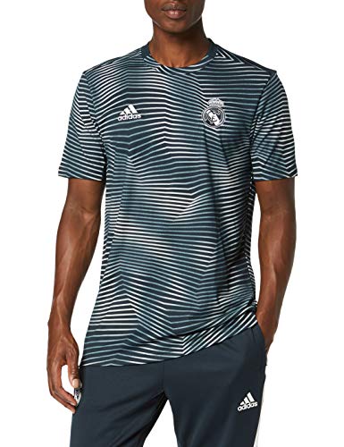 adidas Real Madrid Pre-Match Jersey, Hombre, Gris (Tech Onix/Core White), M