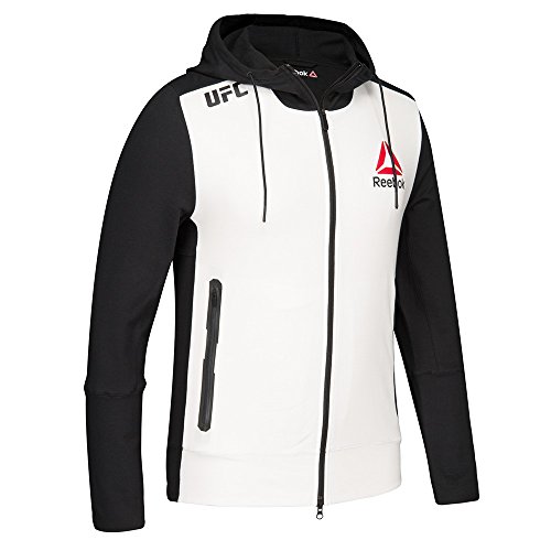 adidas Reebok Official UFC Fight Kit (White/Black) Walkout Hoodie Men's