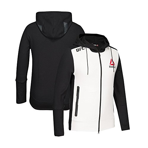 adidas Reebok Official UFC Fight Kit (White/Black) Walkout Hoodie Men's