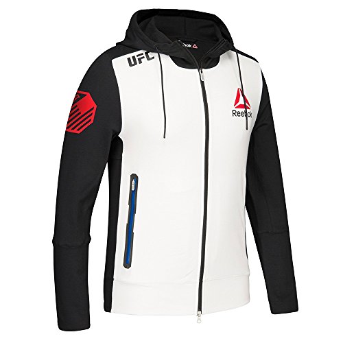 adidas Reebok Official UFC Fight Kit (White/Black/Blue) Walkout Hoodie Men's