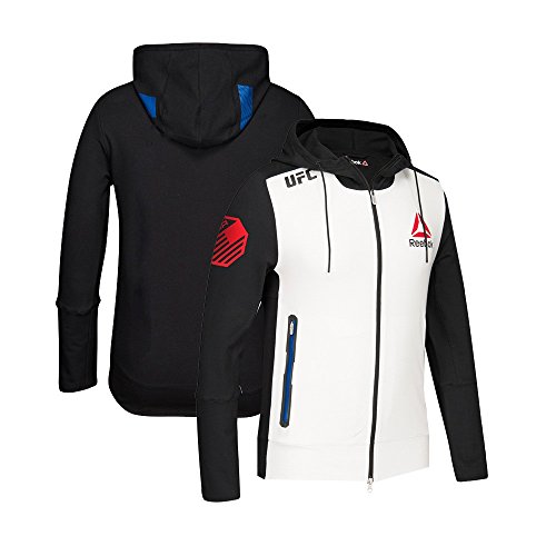 adidas Reebok Official UFC Fight Kit (White/Black/Blue) Walkout Hoodie Men's